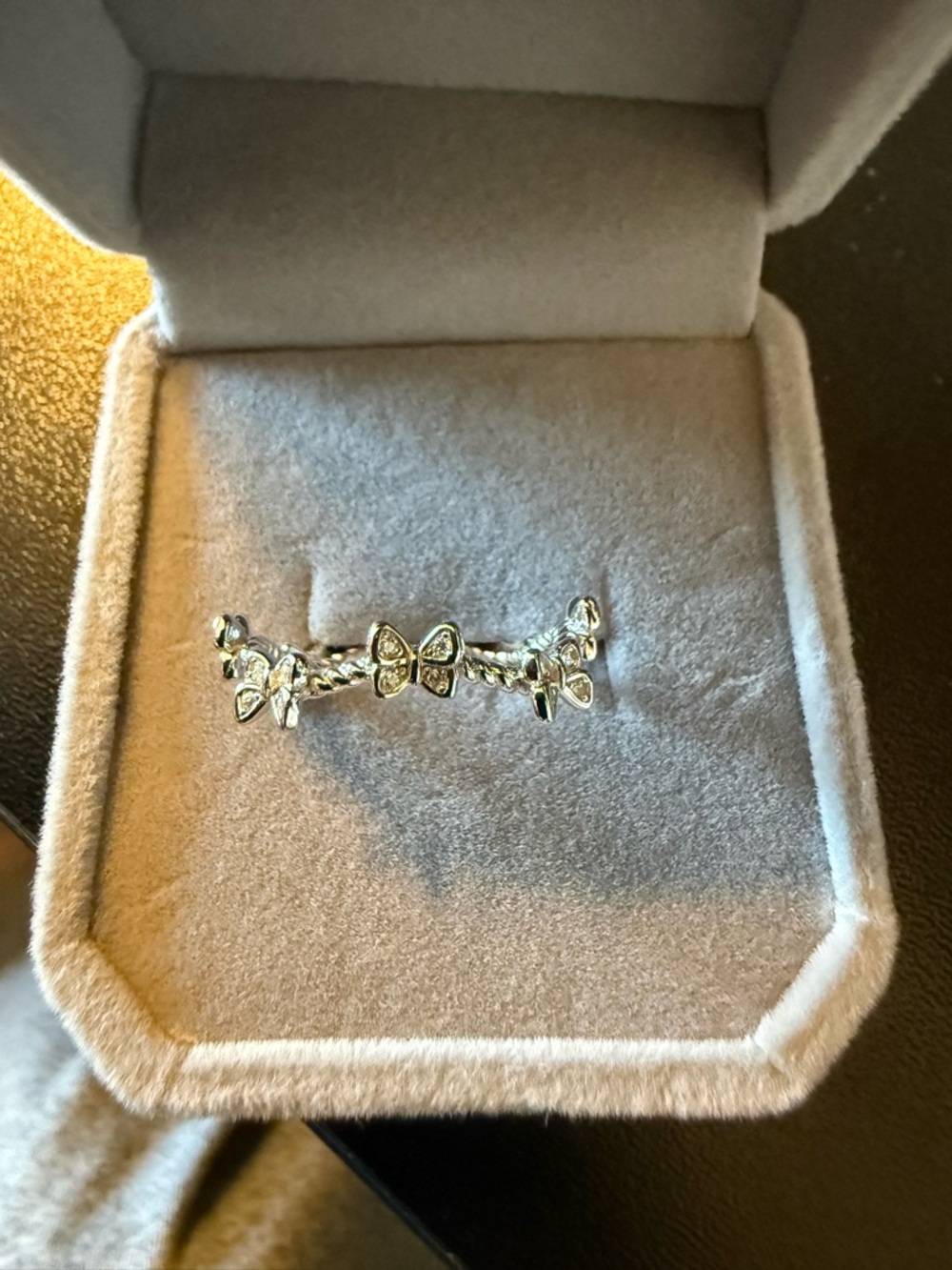 Silver Butterfly Vine Band Ring - Female Jewelry